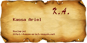 Kassa Ariel névjegykártya